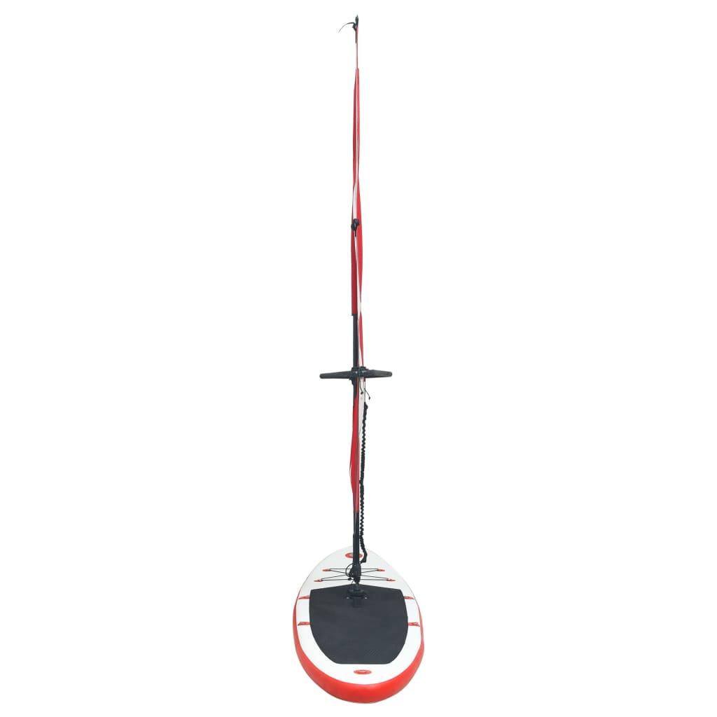 VidaXL aufblasbares Stand-Up-Paddle mit Segel rot-weiß 4/7