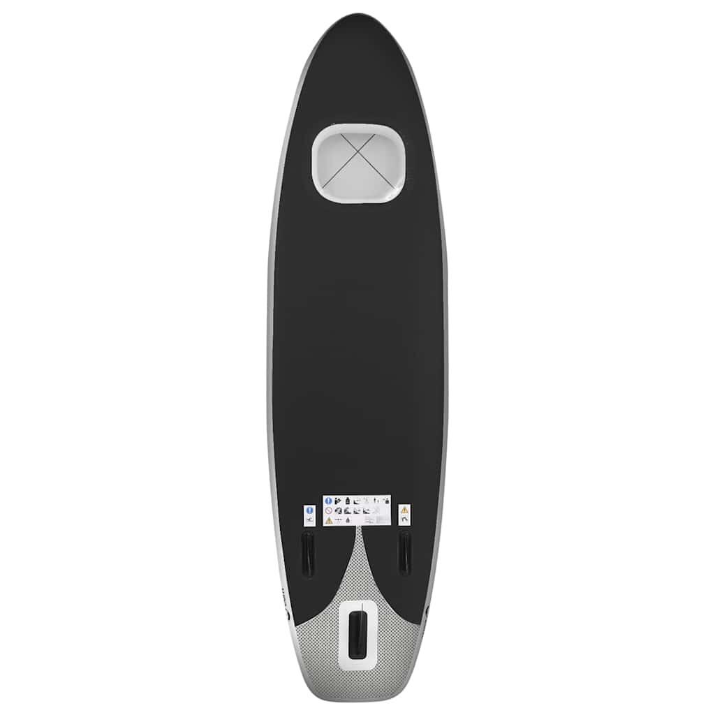 VidaXL Tabla de Paddle Surf Hinchable 330x76x10 cm Negra 4/7