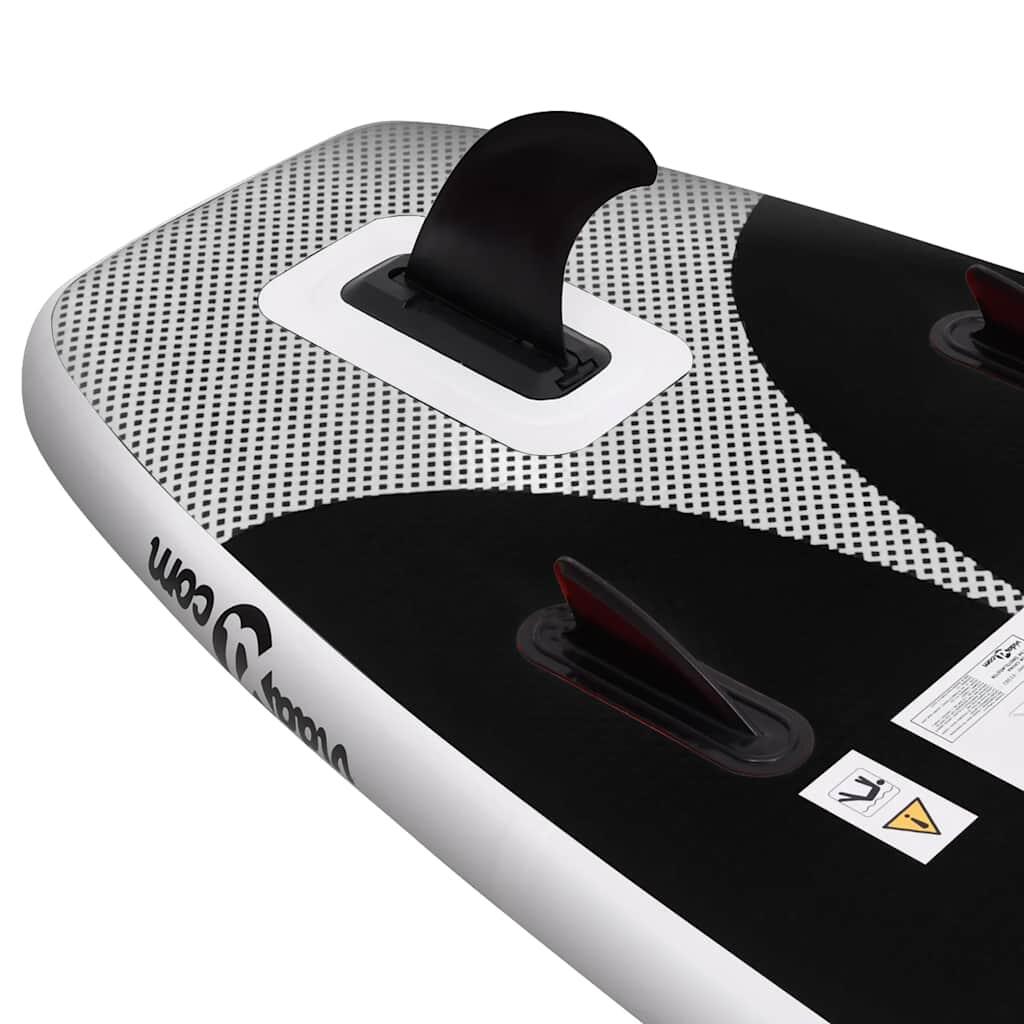 VidaXL Tabla de Paddle Surf Hinchable 330x76x10 cm Negra 6/7