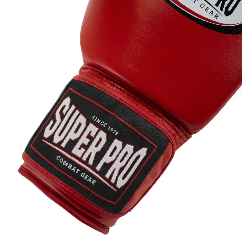 Super Pro Combat Gear Thai-Pro Lederen (Thai)bokshandschoenen Rood 5/5