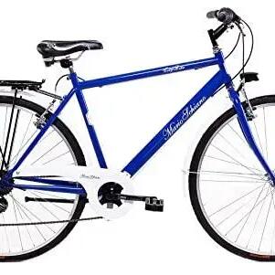 MARIO SCHIANO city bike 28 men's, balance bike 7 gears Shimano, Blue