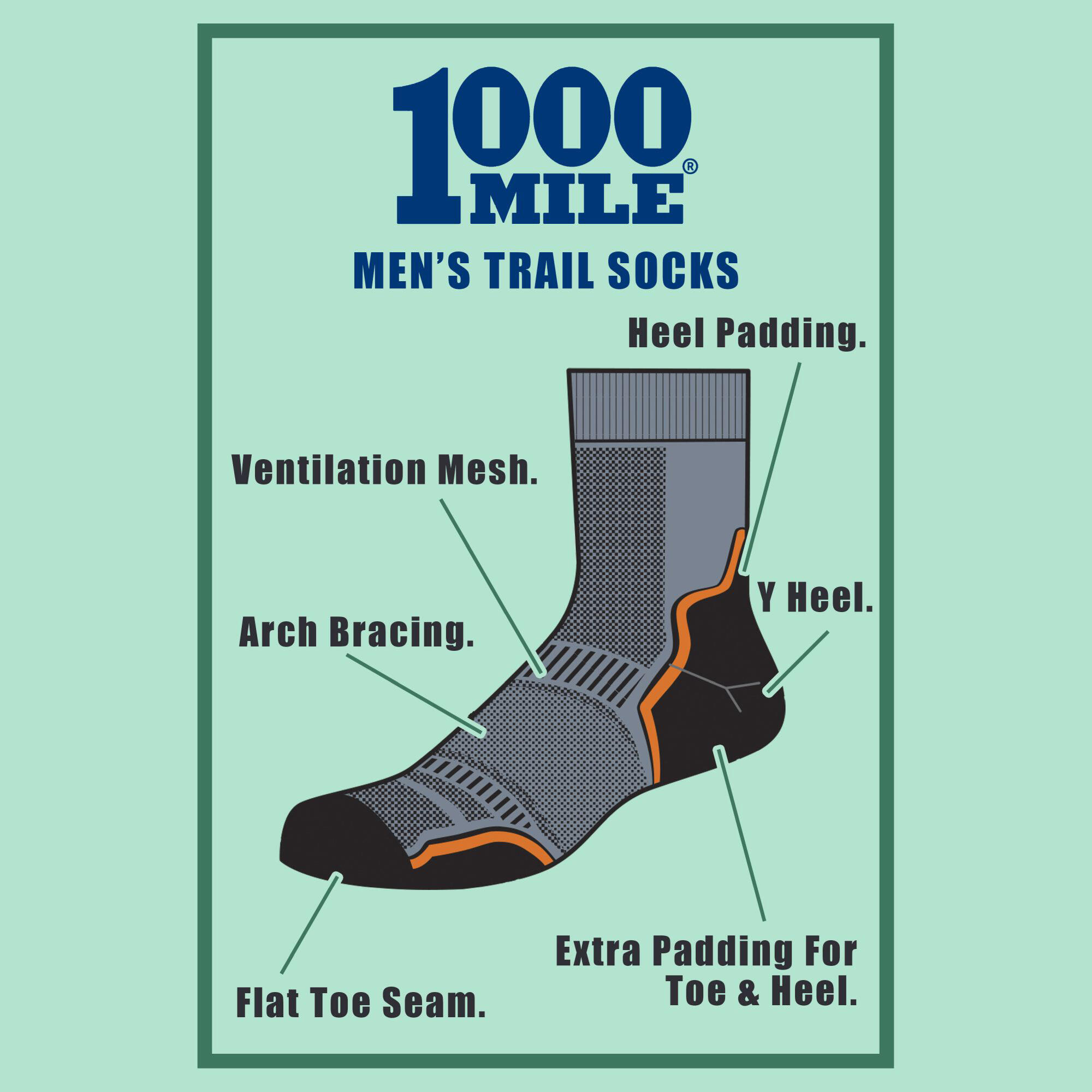 1000 Mile 2265 Trail Sock Twin Pack 6/6