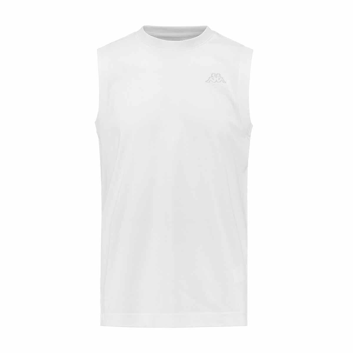 T-shirt sem mangas de fitness homem kappa korpo cadwal. Branco
