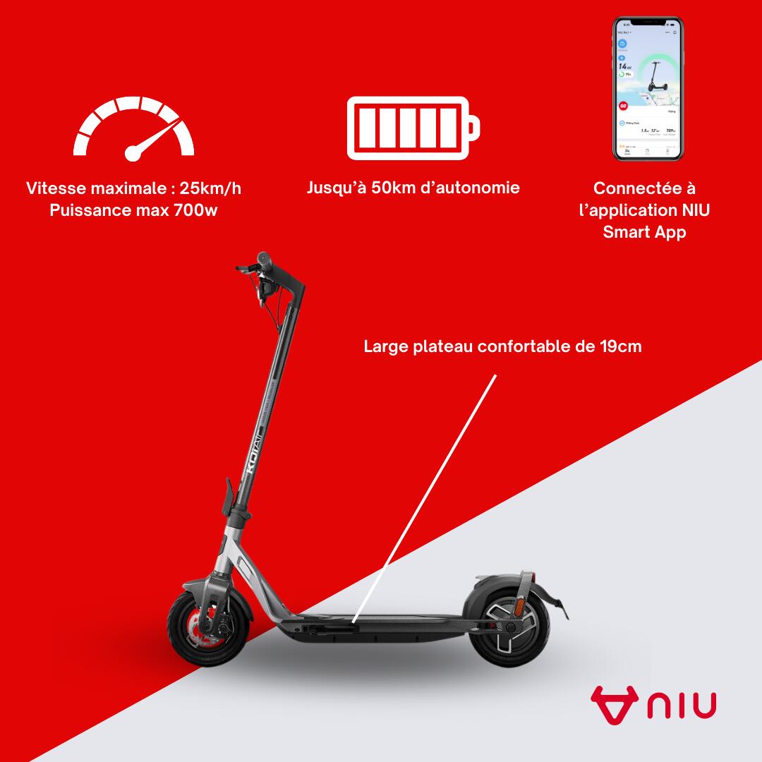 Trottinette électrique KQi Air Noire| Cadre en Fibre de Carbonne | léger 3/8
