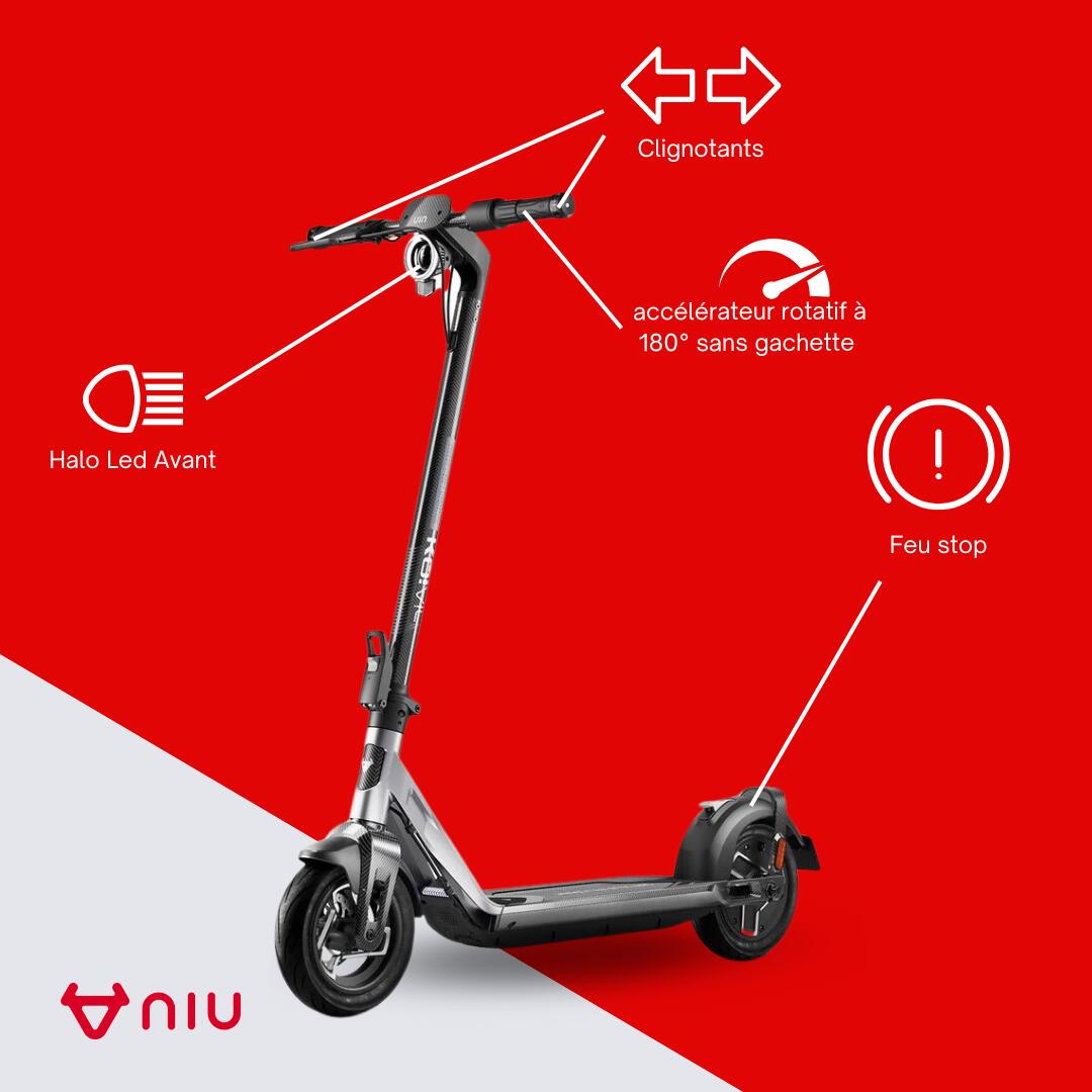 Trottinette électrique KQi Air Noire| Cadre en Fibre de Carbonne | léger 6/8