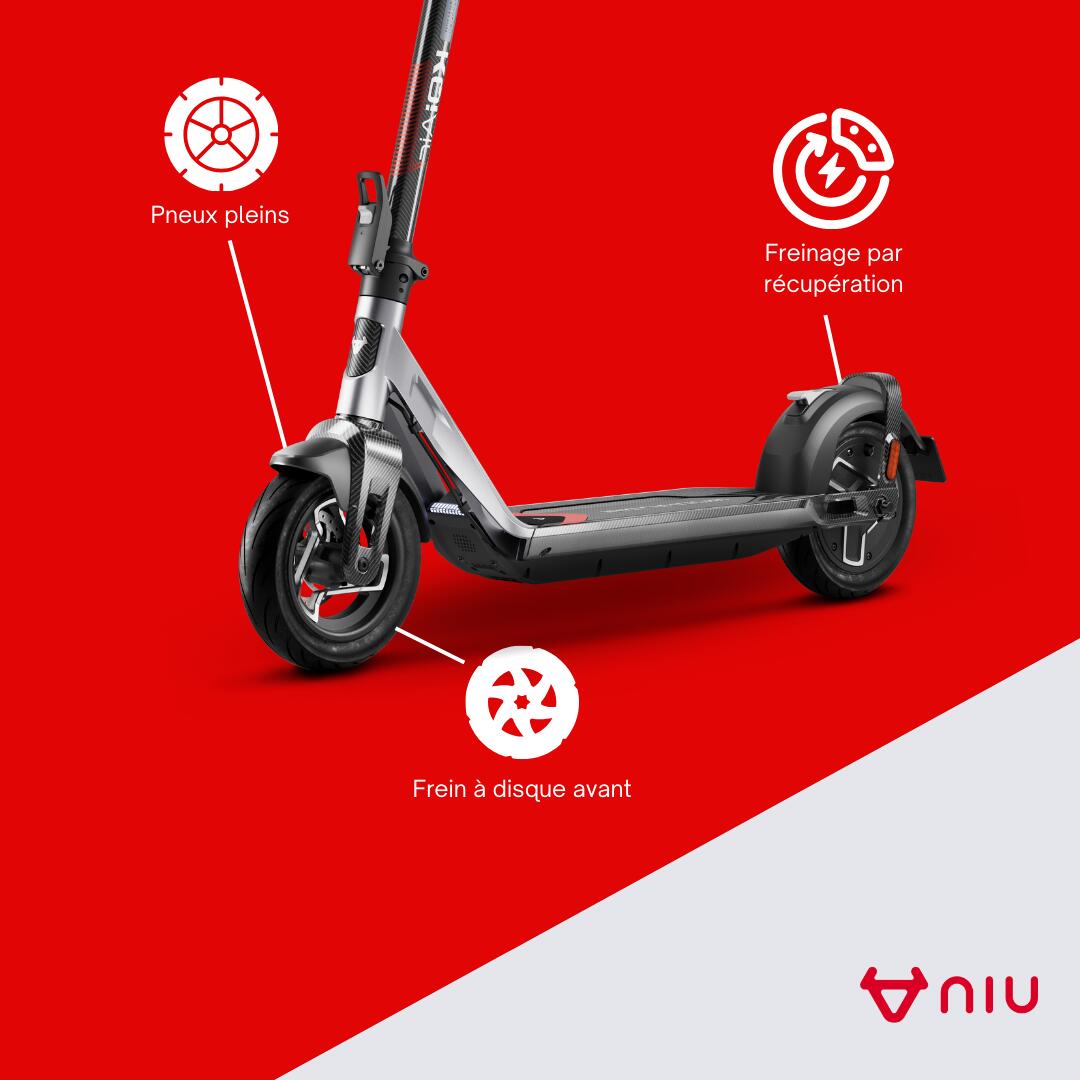 Trottinette électrique KQi Air Rouge| Cadre en Fibre de Carbonne | léger 5/8