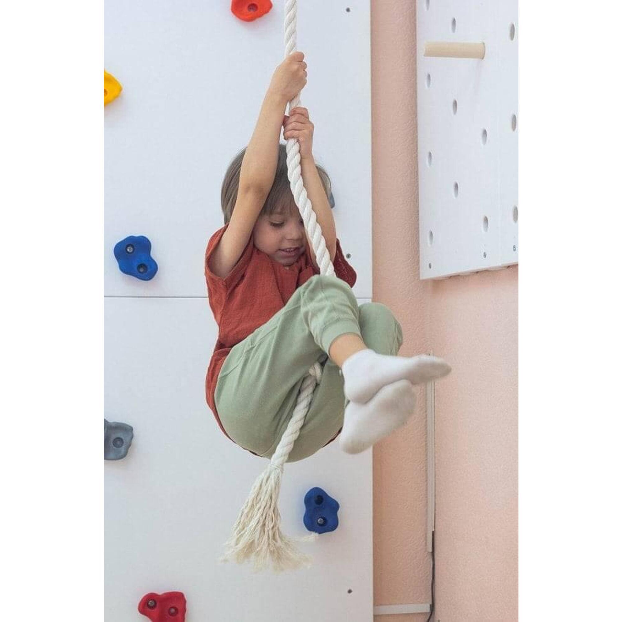 coarda de gimnastică cu noduri alb
