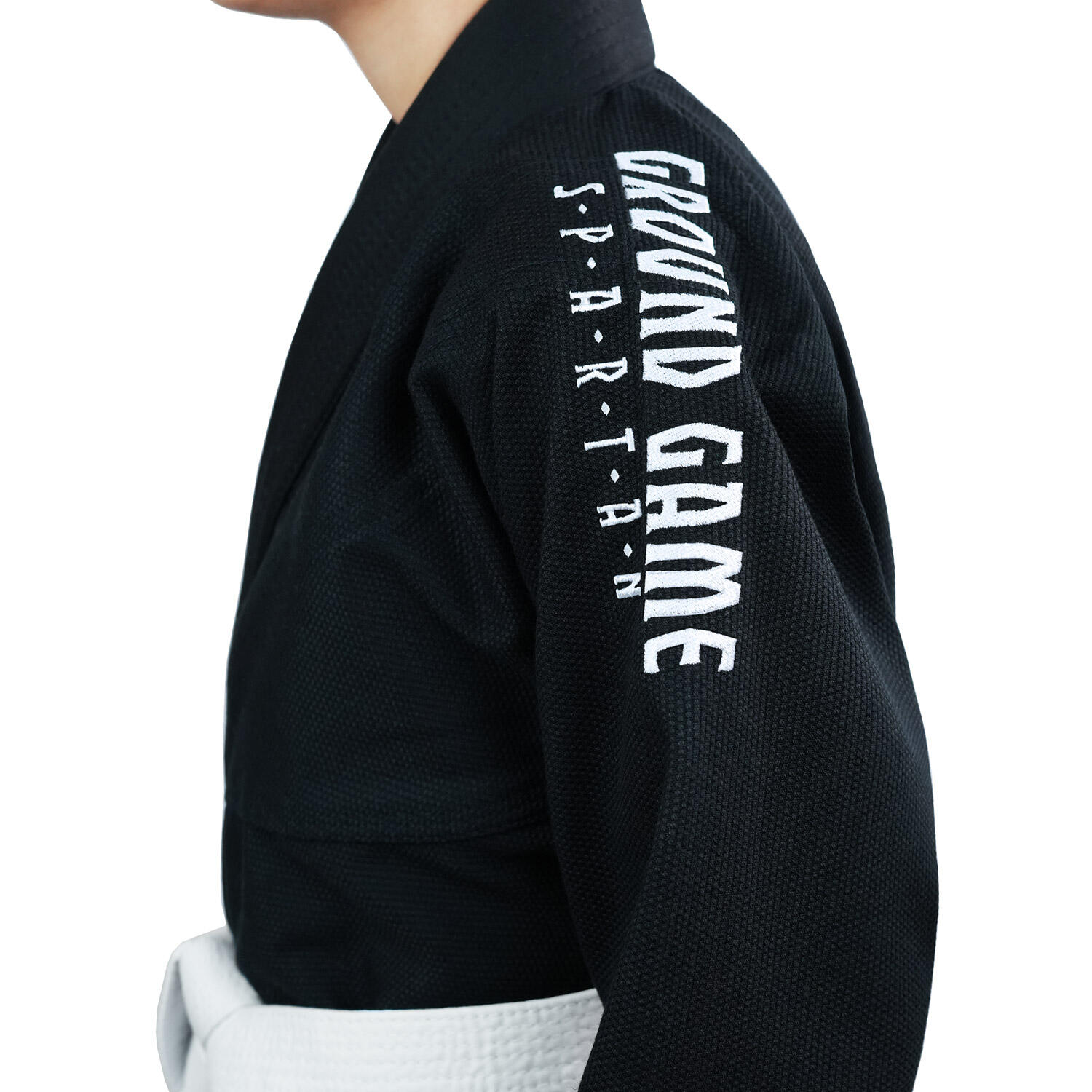Kimono do Brazylijskiego jiu-jitsu dla dzieci Ground Game Spartan BJJ czarne 2/7