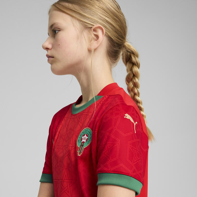 Marokko 2025 thuisshirt voor jongeren PUMA Red Archive Green