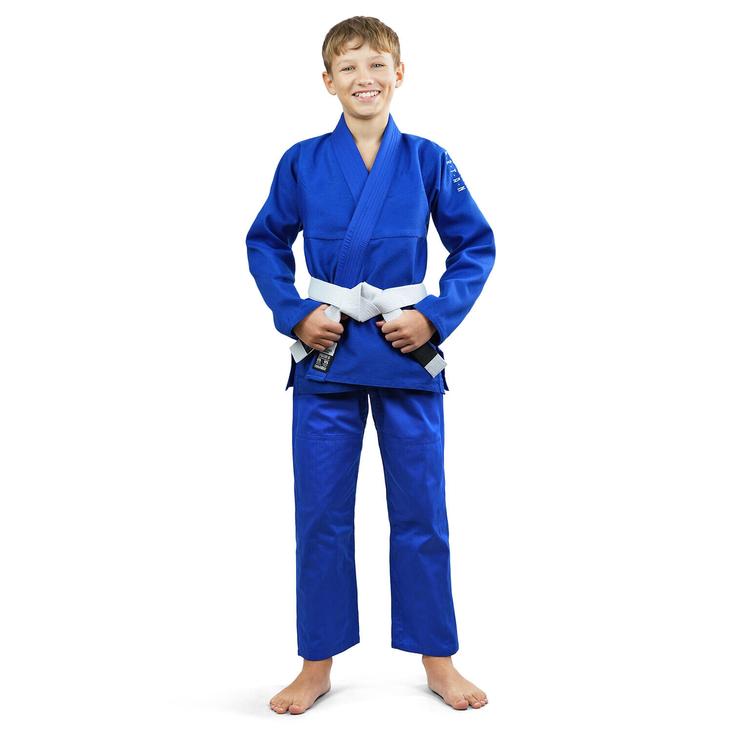 Kimono do Brazylijskiego jiu-jitsu dla dzieci Ground Game Spartan BJJ niebieskie 1/7