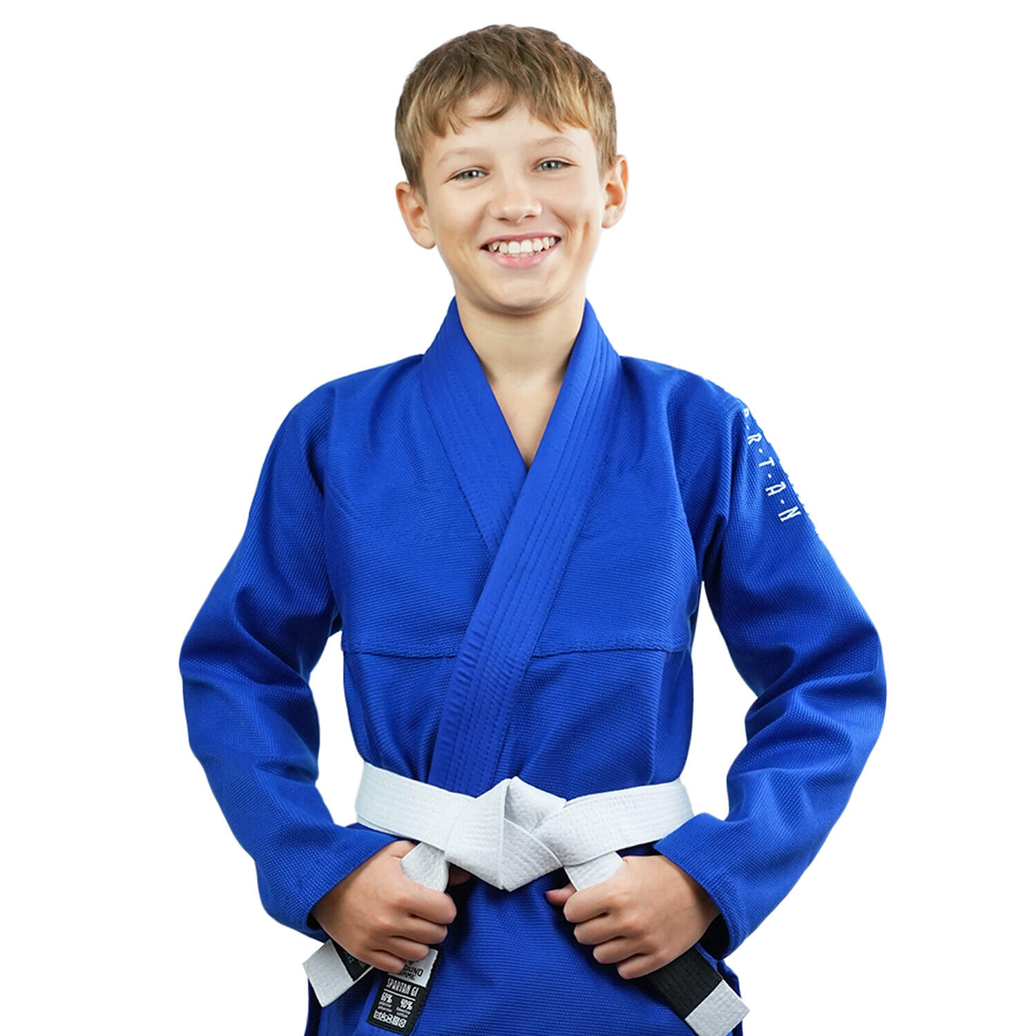Kimono do Brazylijskiego jiu-jitsu dla dzieci Ground Game Spartan BJJ niebieskie 7/7