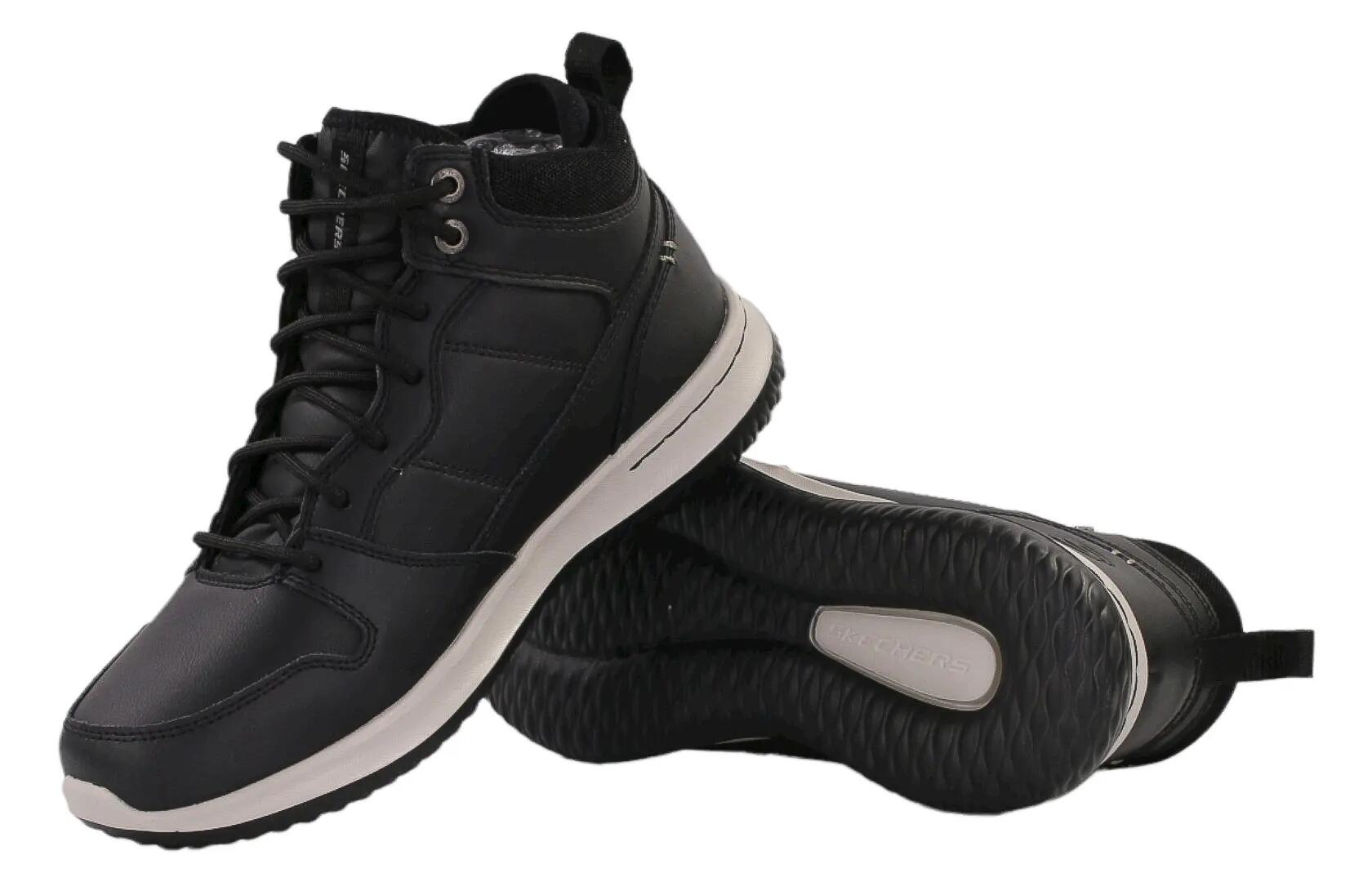 Buty  na co dzień męskie SKECHERS DELSON SELECTO na zimę wysokie skóra 4/4