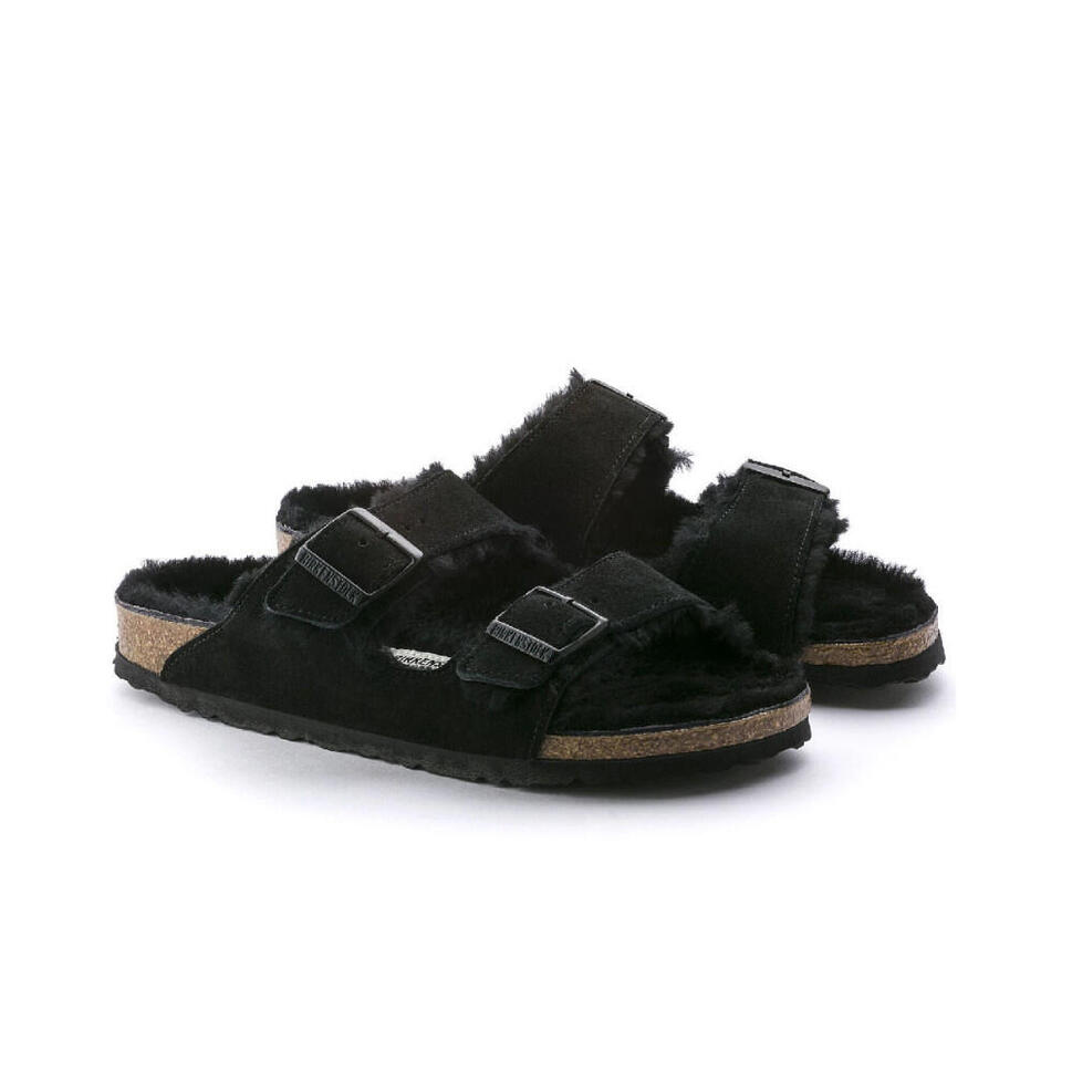 Klapki damskie Birkenstock Arizona Fur