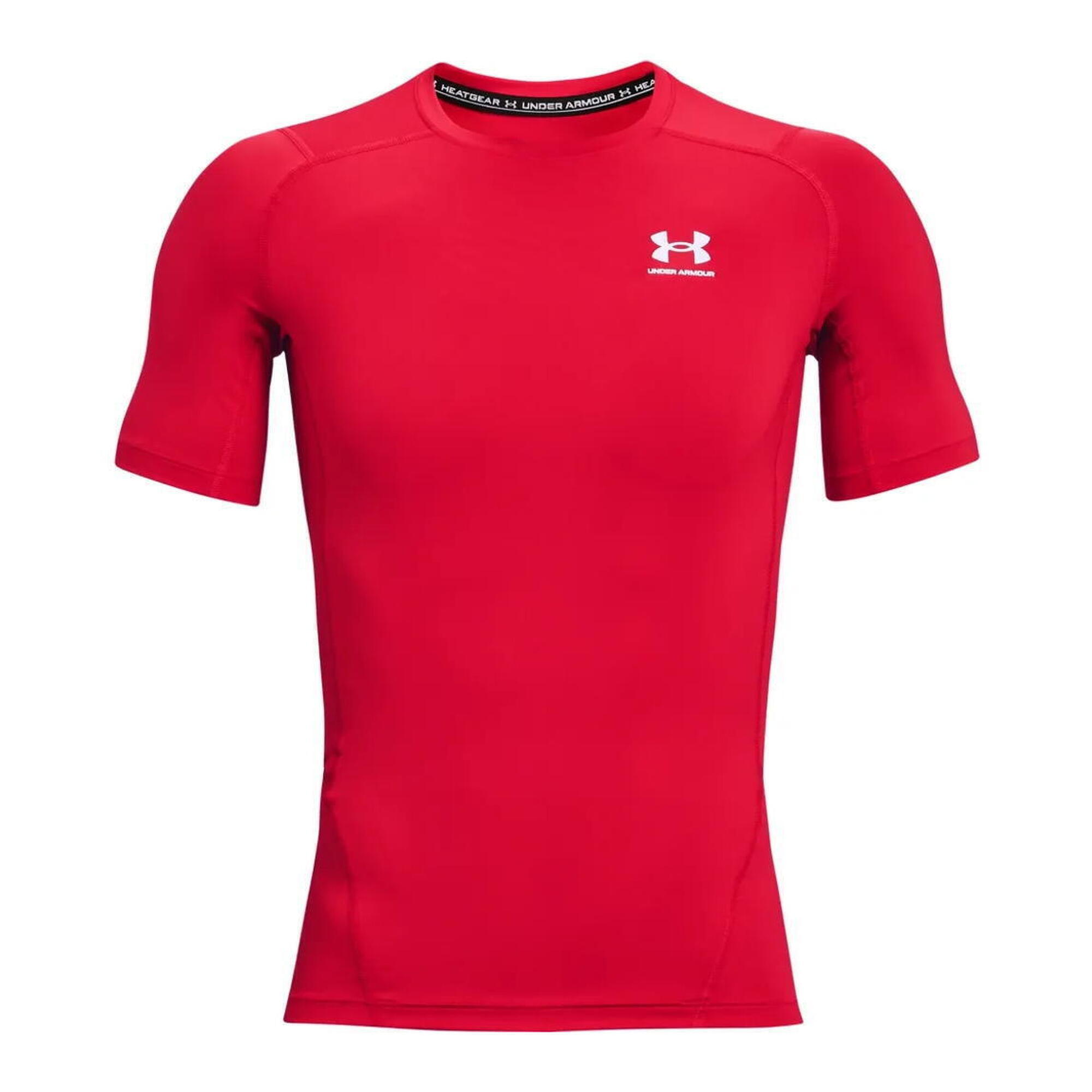 Under Armour - Tee-shirt Under Armour Hg Armour Comp Ss - T-shirt Manches Courtes - Blanc|rouge - 52 2xl - Decathlon