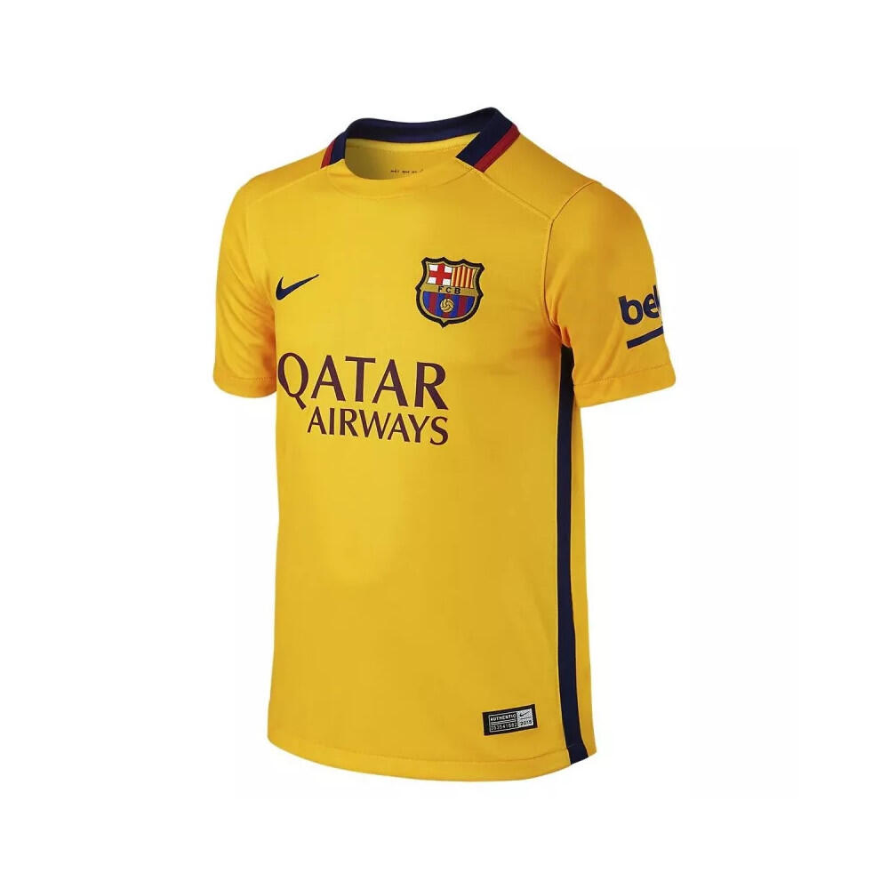 Nike - Maillot De Football Nike Junior Fc Barcelona Away Stadium 2015/2016 - Maillot Manches Courtes - Jaune - 10 À 12 Ans - Decathlon