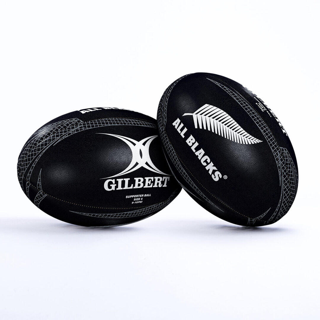 Pallone Da Rugby Gilbert Nero Supporter All Blacks Misura 5 3/3