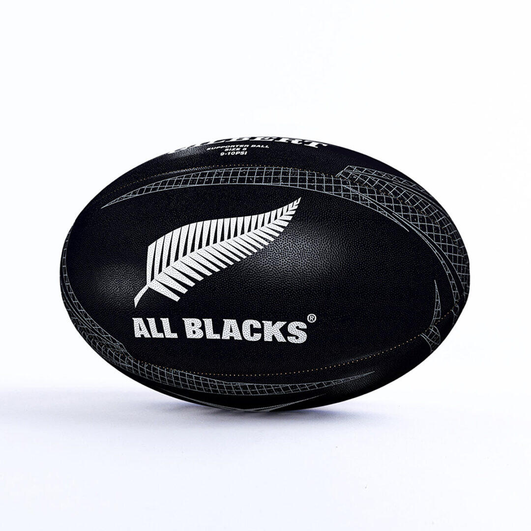 GILBERT Pallone Da Rugby Gilbert Nero Supporter All Blacks Misura 5