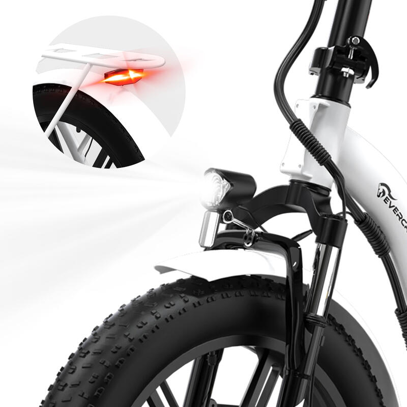 Bicicletă electrică pliabilă Fat Tire pentru adulți 20*4.0 Baterie 13Ah-EK6 Alb