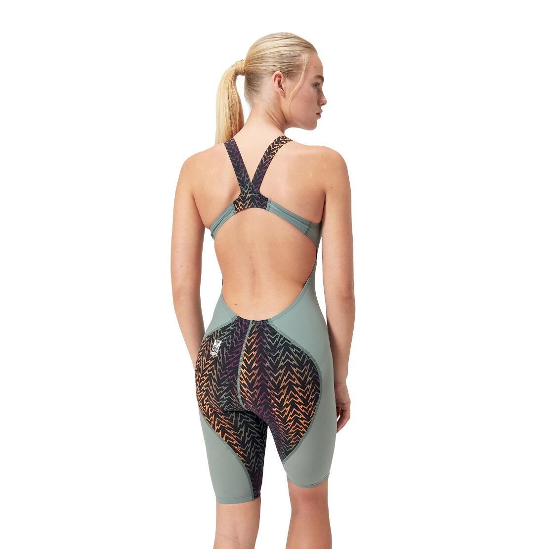 Speedo Fastskin LZR Ignite Openback Kneeskin - Verde País / Preto / Nectarina 6/7