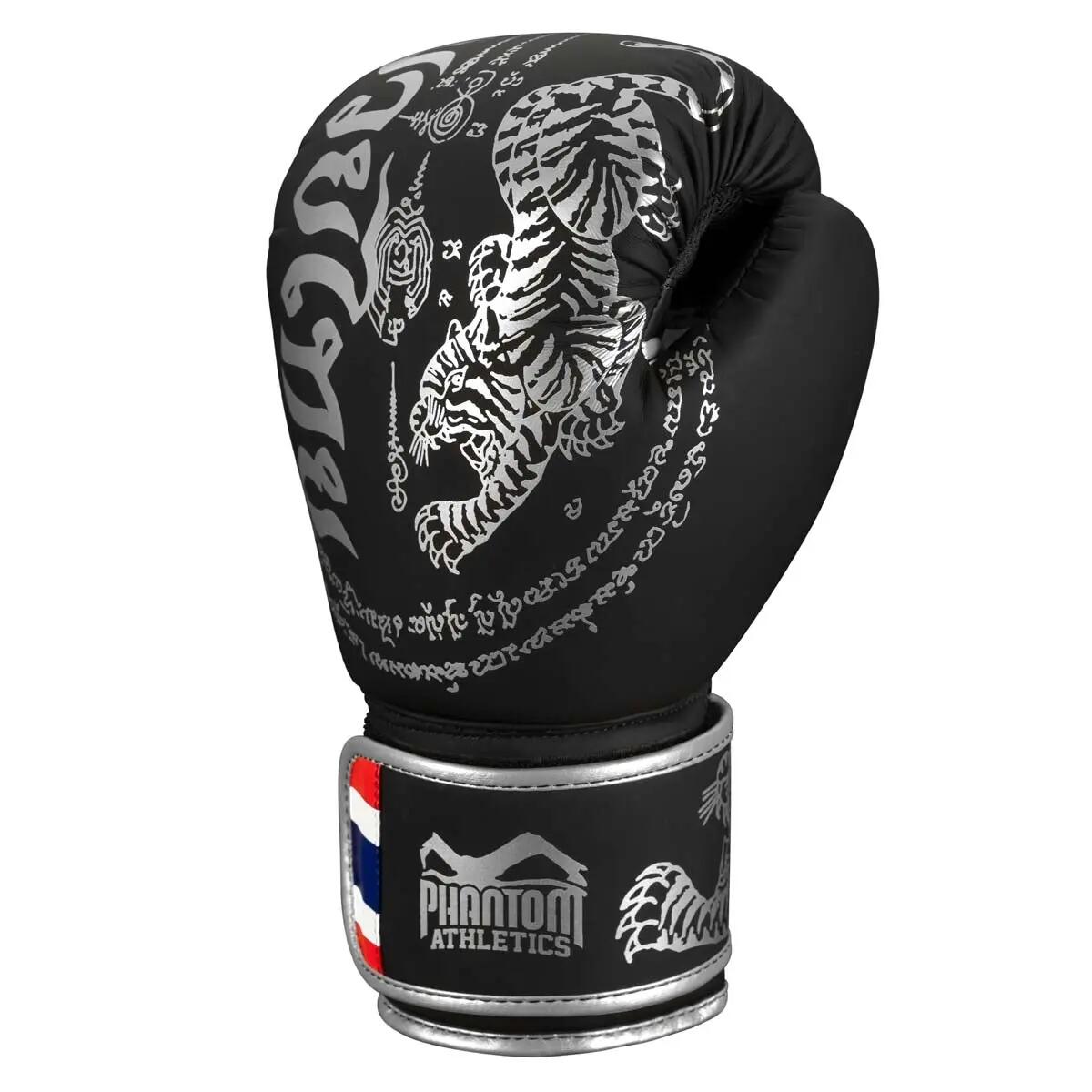Phantom Muay Thai Boxing Gloves Black-Silver 16 oz 2/5