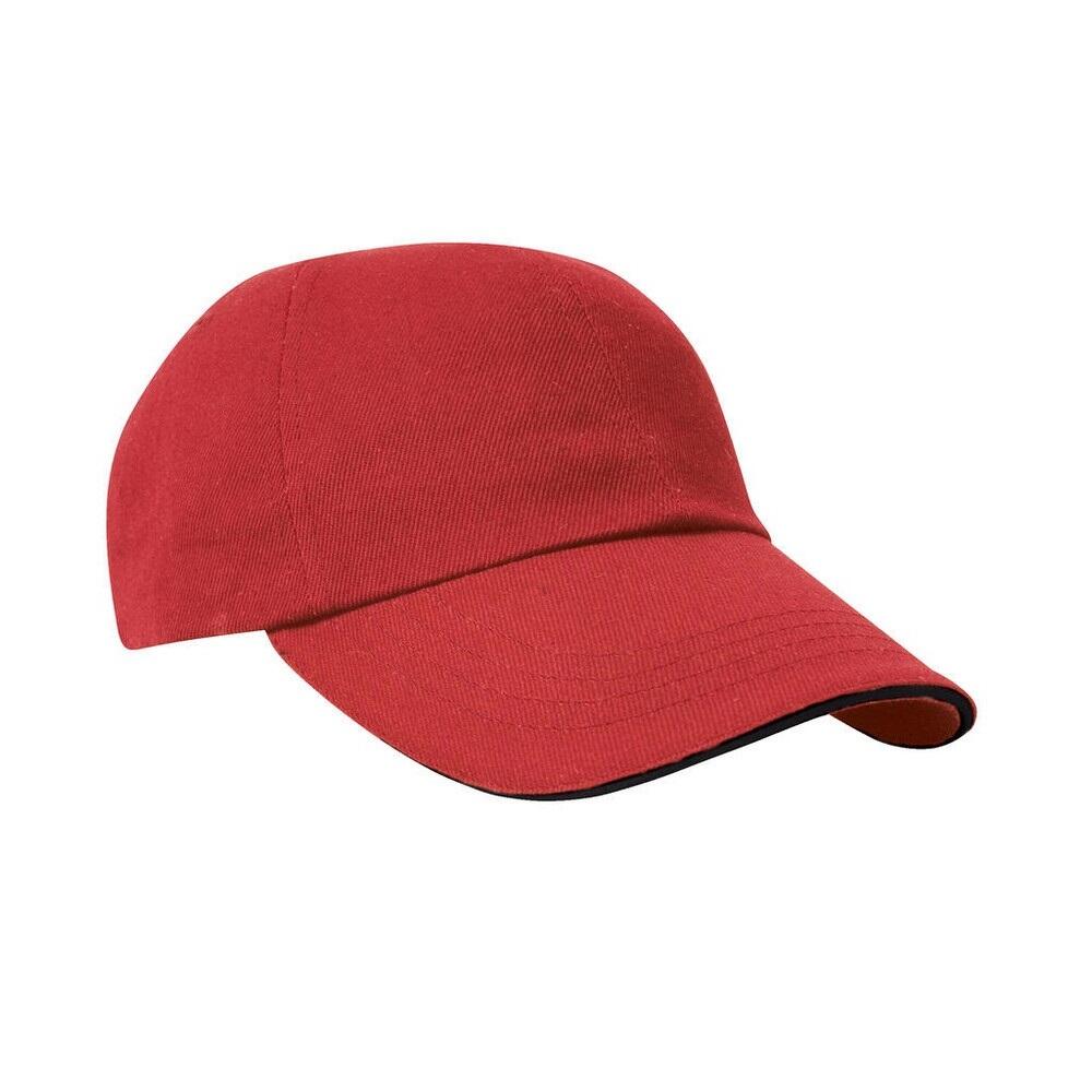 Boné de basebol pesado com broca de algodão Vermelho / Preto