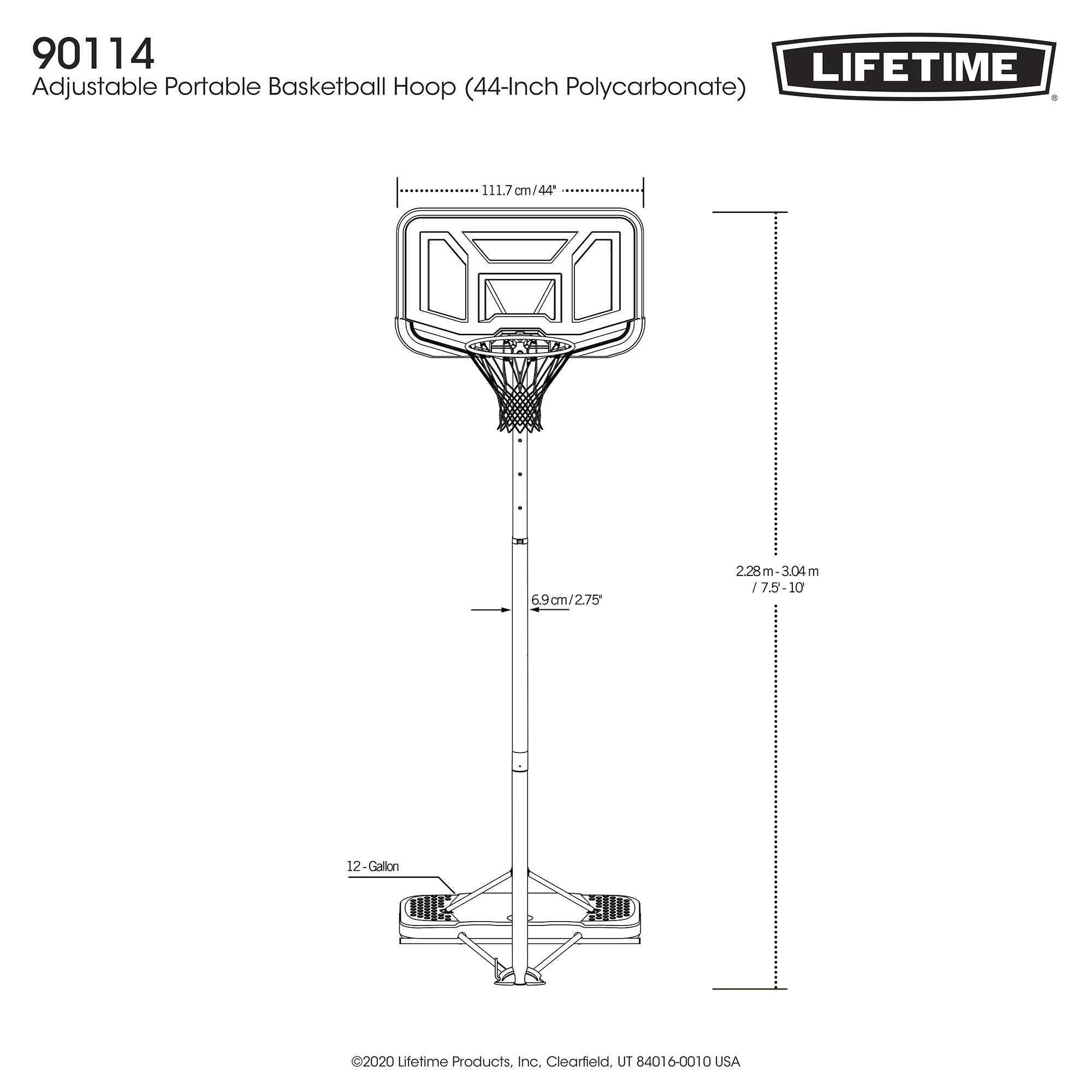 Basketball Basketballkorb höhenverstellbar mit Standfuß 229–305cm LIFETIME 90114 6/6