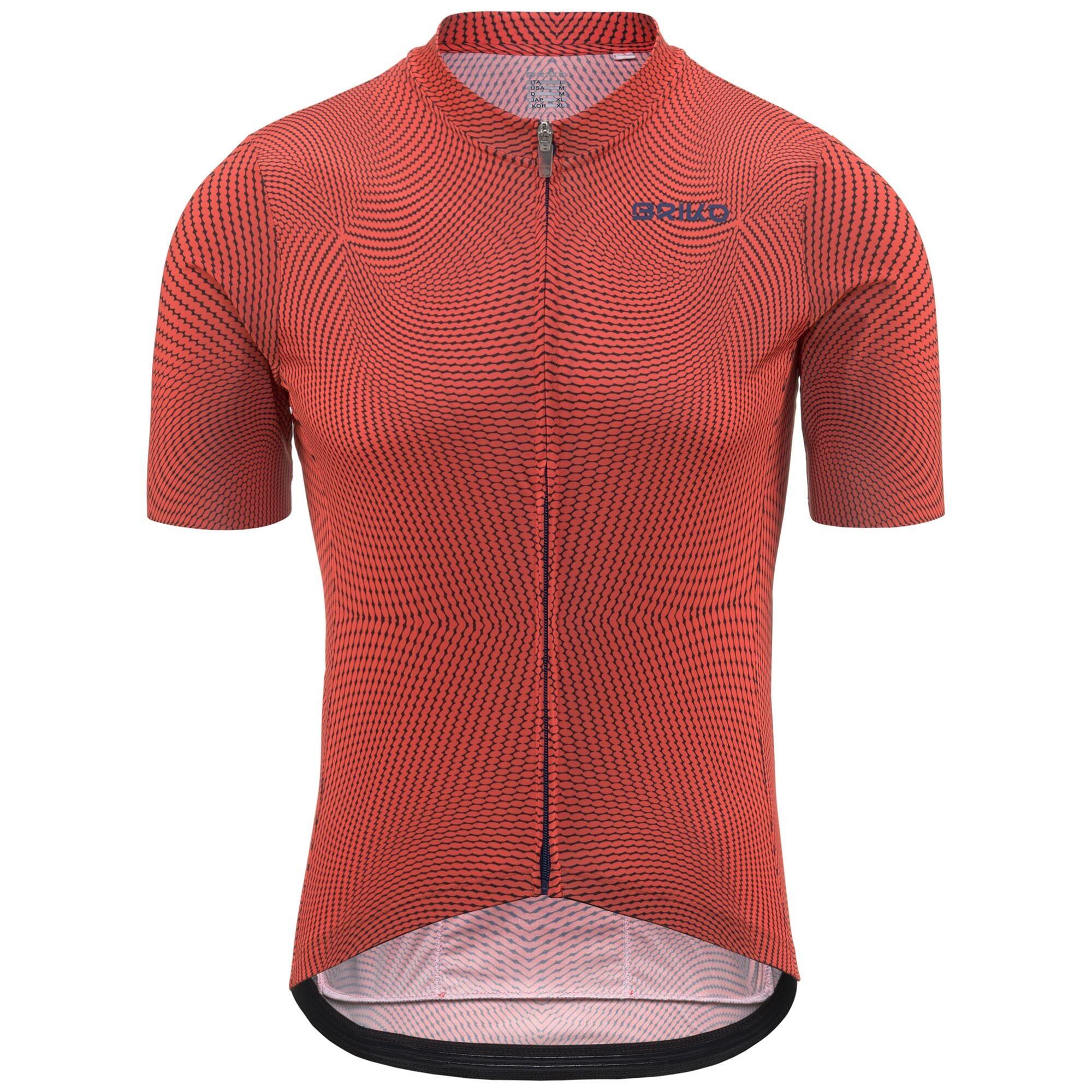 BRIKO briko t-shirt rosso da uomo in materiale sintetico da ciclismo e bici