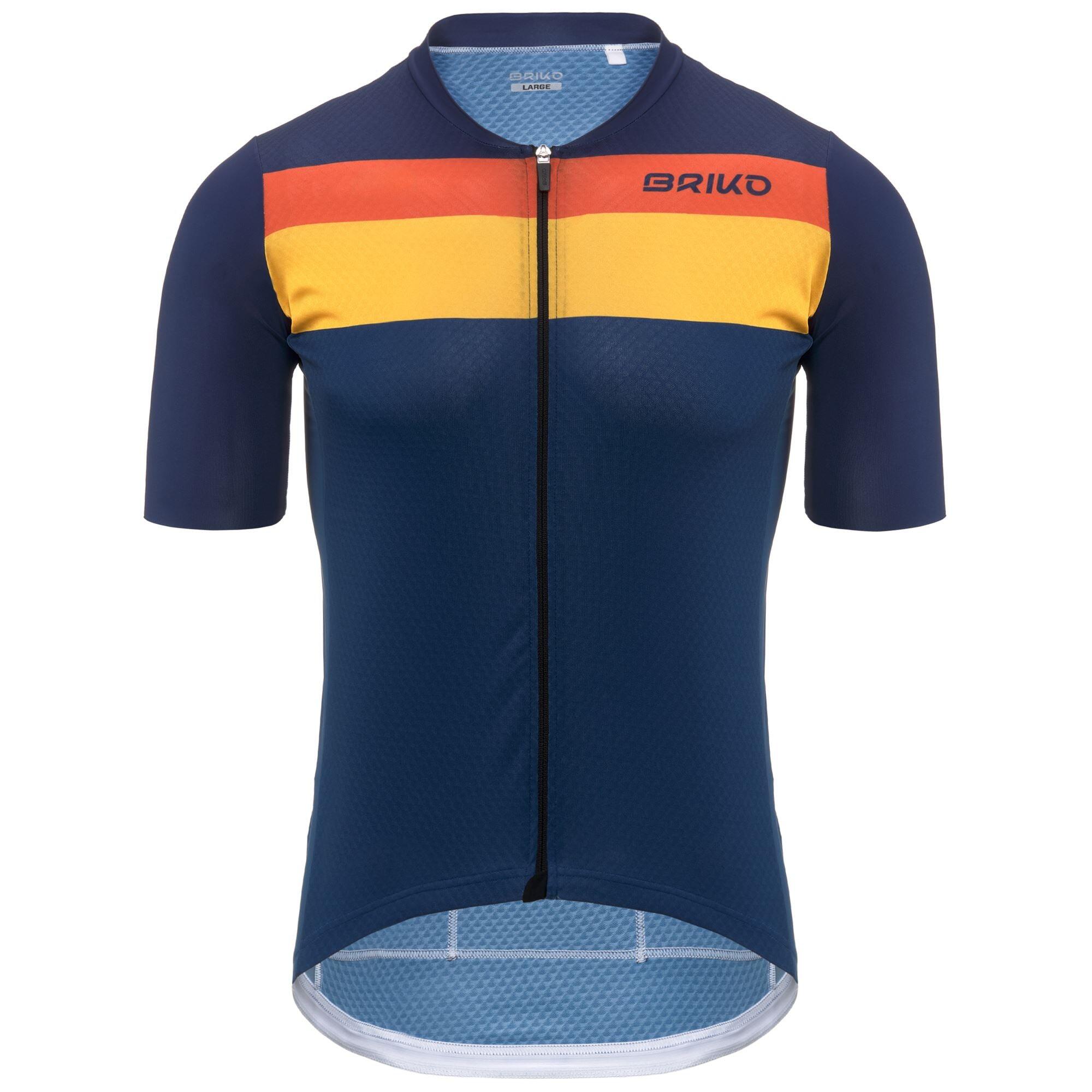 BRIKO briko t-shirt blu da uomo in materiale sintetico da ciclismo e bici road