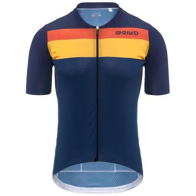 briko t-shirt bianco da uomo in materiale sintetico da ciclismo e bici road