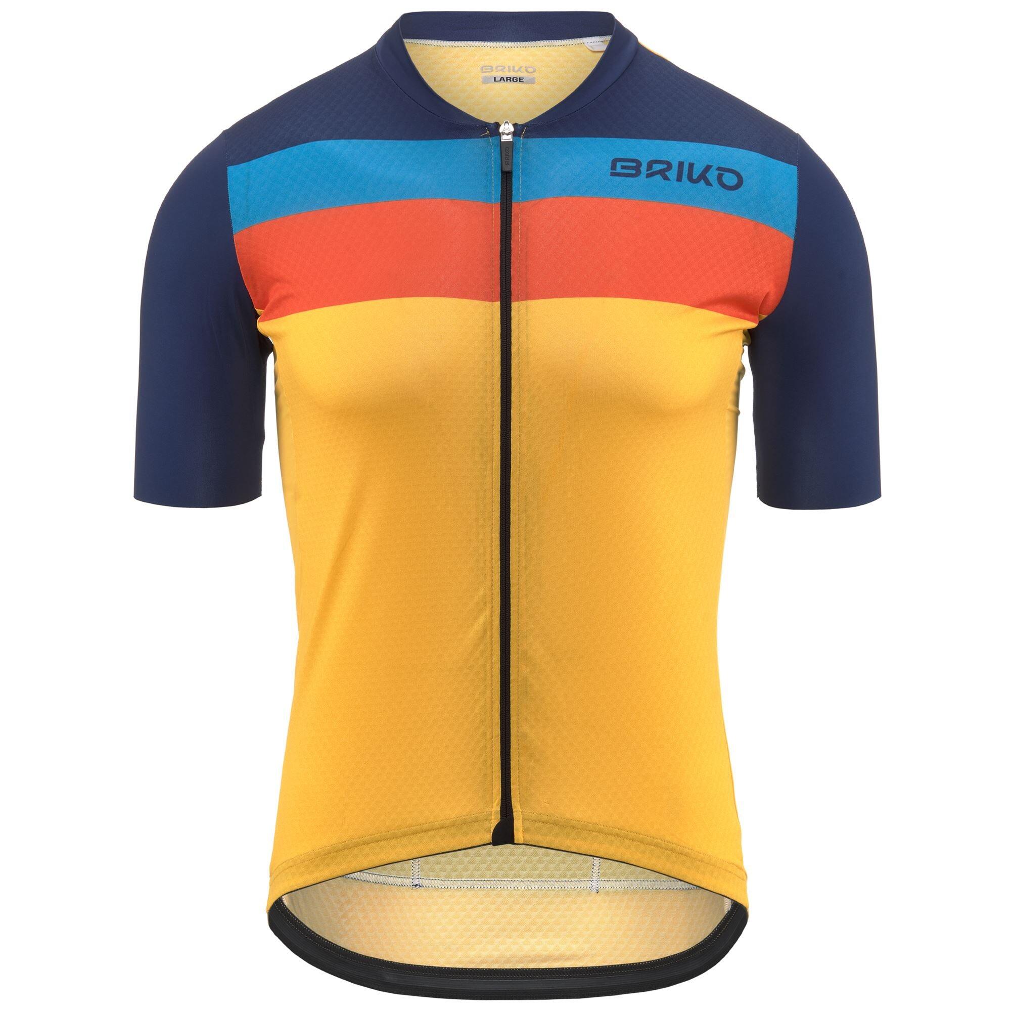 BRIKO briko t-shirt giallo da uomo in materiale sintetico da ciclismo e bici road