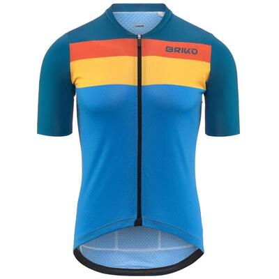 briko t-shirt bianco da uomo in materiale sintetico da ciclismo e bici road