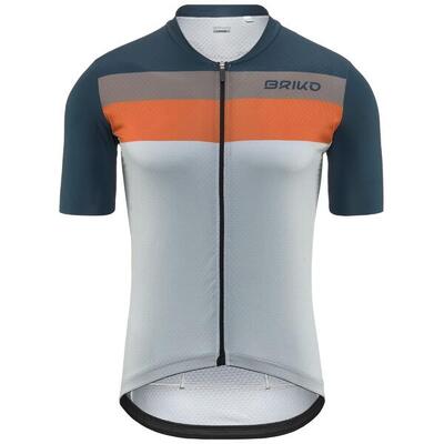 briko t-shirt bianco da uomo in materiale sintetico da ciclismo e bici road