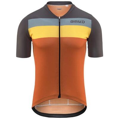 briko t-shirt bianco da uomo in materiale sintetico da ciclismo e bici road
