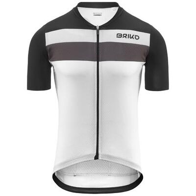 briko t-shirt bianco da uomo in materiale sintetico da ciclismo e bici road