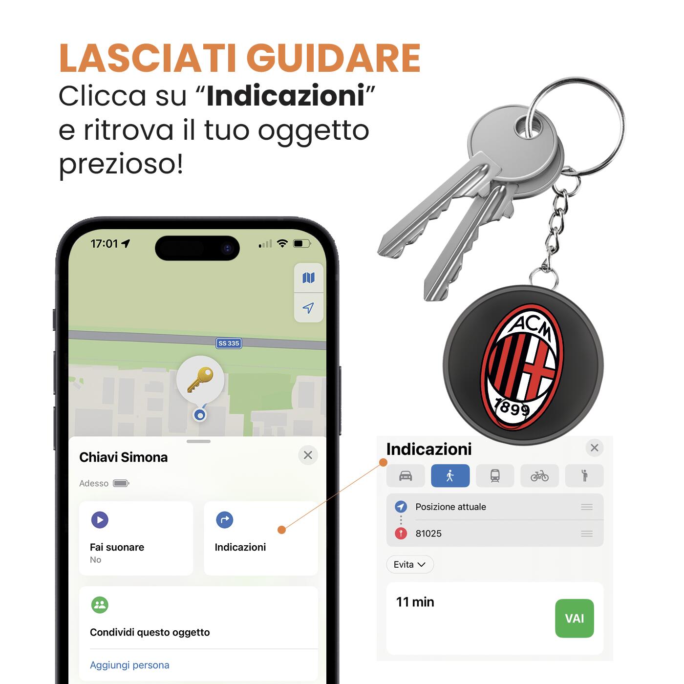MILAN Localizzatore Tracker GPS Tech Find iOS 7/7