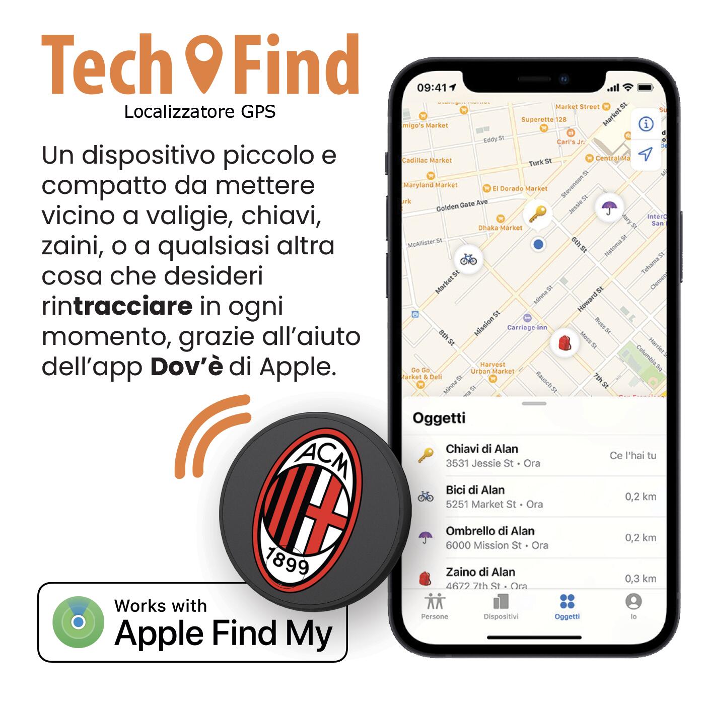 MILAN Localizzatore Tracker GPS Tech Find iOS 2/7