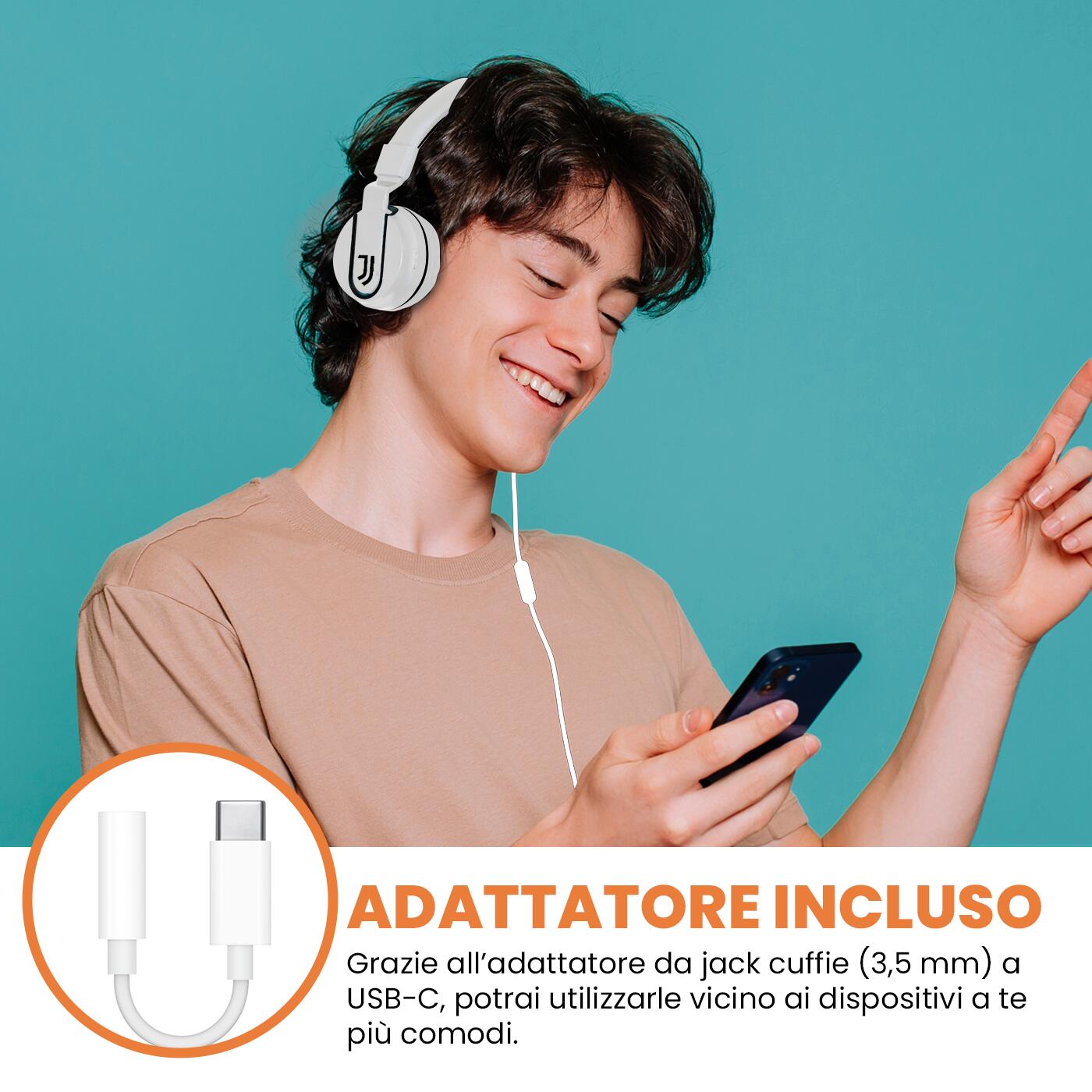 JUVENTUS Cuffie multimediali ufficiali con cavo e adattatore 6/6