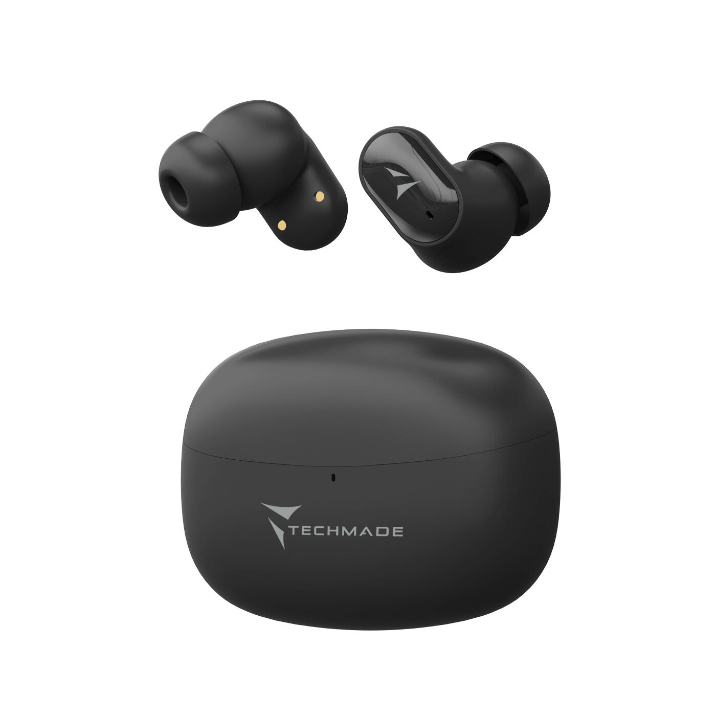 Auricolari wireless strong sound senza filo, custodia ricarica inclusa, neri 2/2