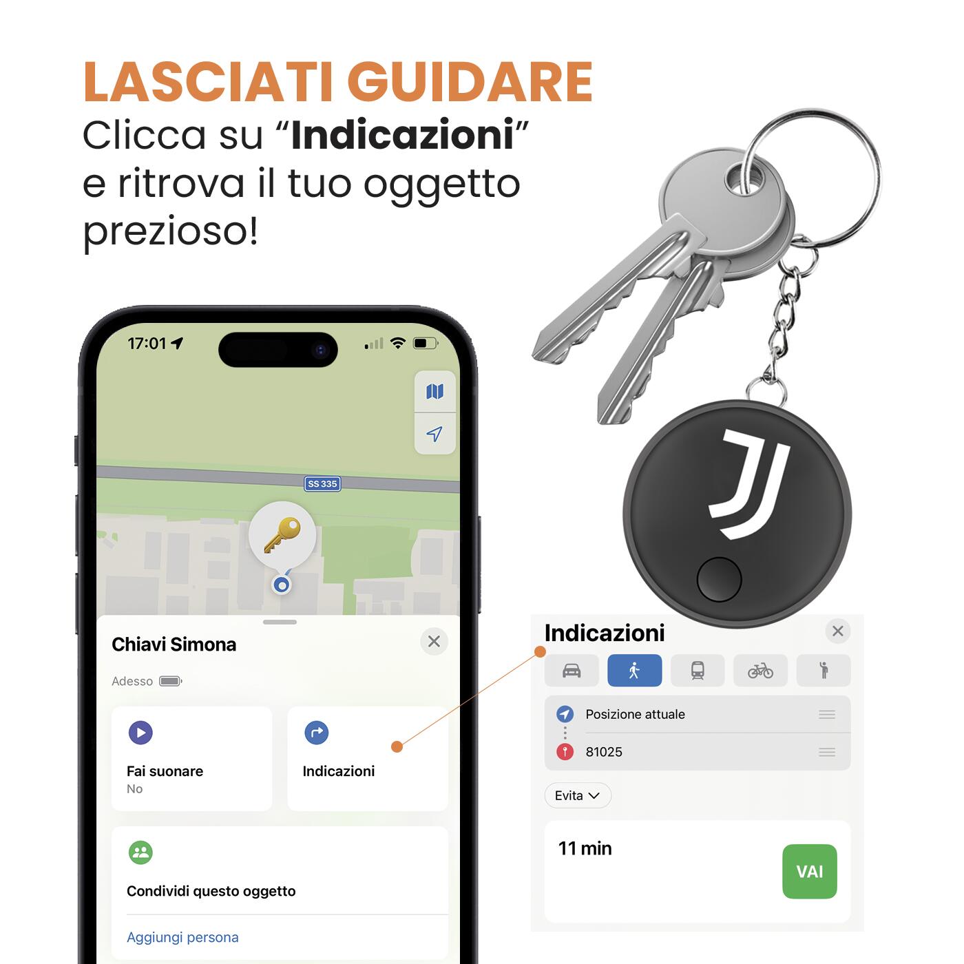 JUVENTUS Localizzatore GPS Tracker Tech Find iOS 7/7