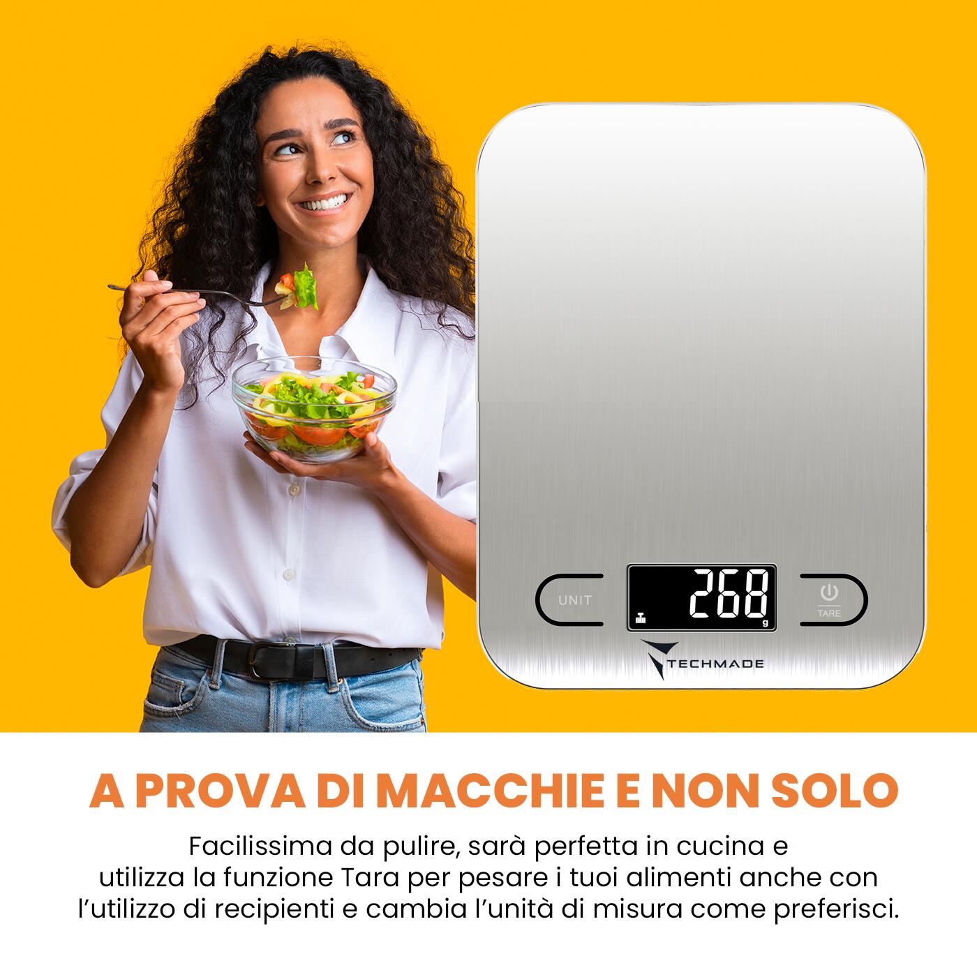 Daya KCE100 Bilancia Digitale Da Cucina – Portata 5kg, Precisione 1g, 2 Unità, Base In Vetro - 5