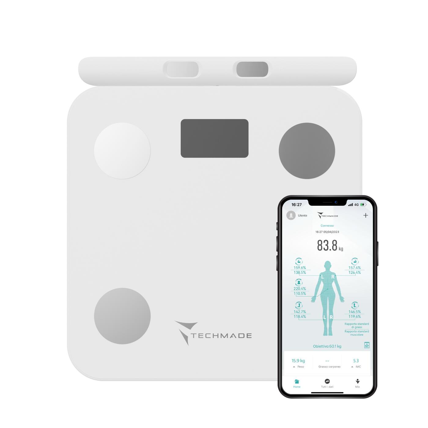 Bilancia body fat con 8 elettrodi impedeziometrica 2/5