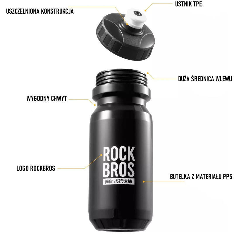 Bidon rowerowy z zatyczką Rockbros 600ml DBT68