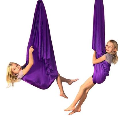 Aerial Yoga Hängematte 5m, montagefertig mit 2 Karabinern