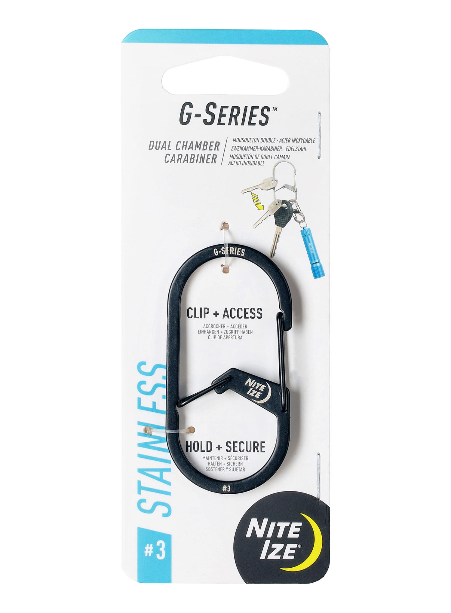 Carabine Nite Ize G-Series Carabiner à Double Chambre 3 - noir 4/7