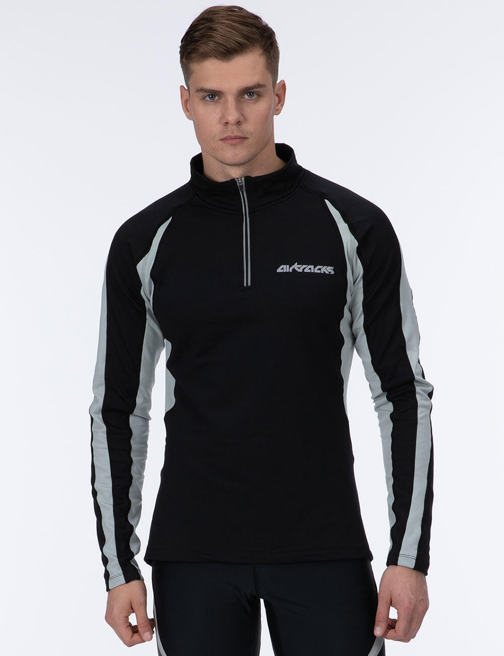 Herren Winter Fleece Thermallaufset (2-tlg.) Pro Laufshirt Langarm + Laufhose 4/4