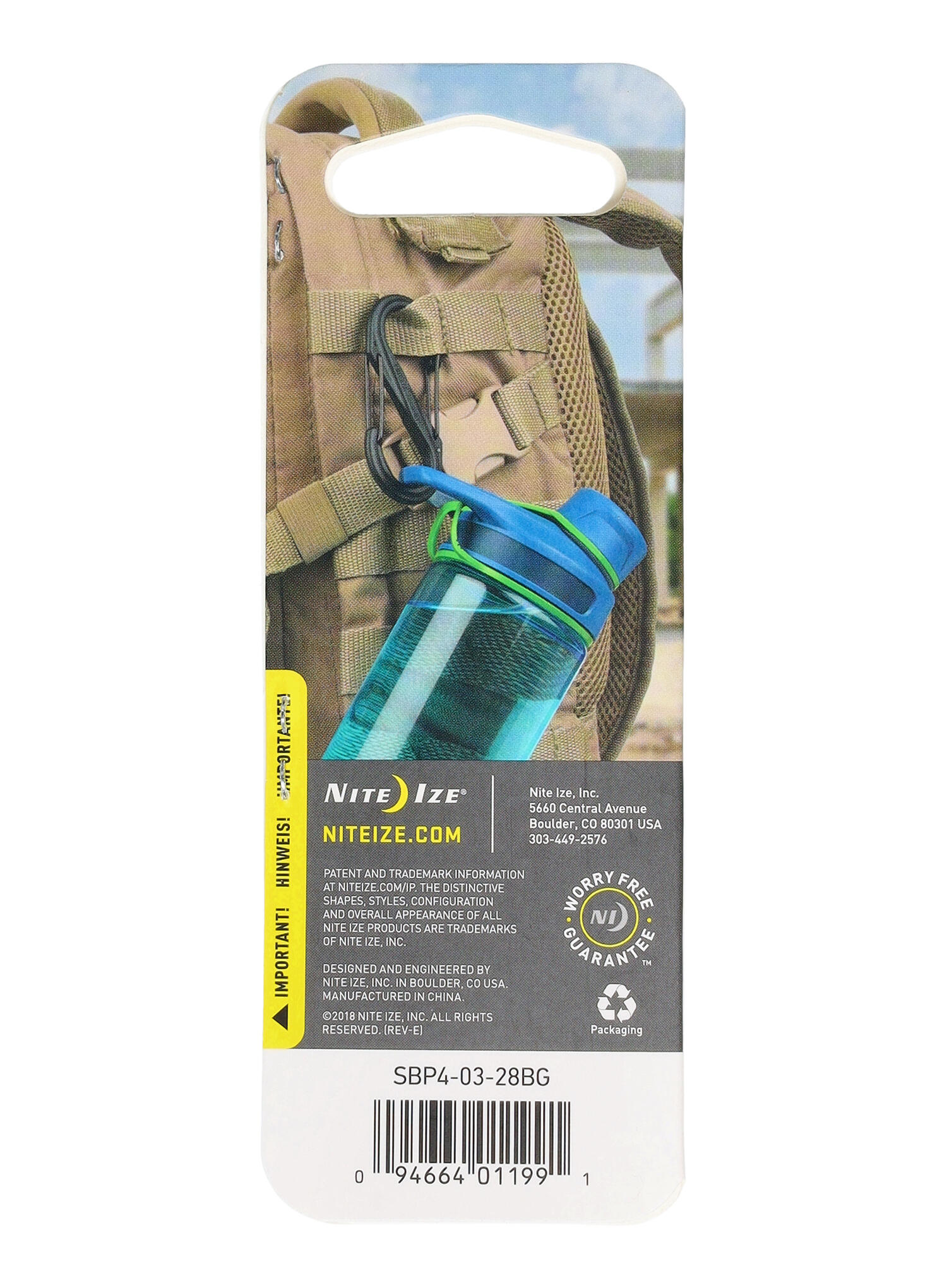 S-Biner Nite Ize 4 Plastic Black Gate 5/7