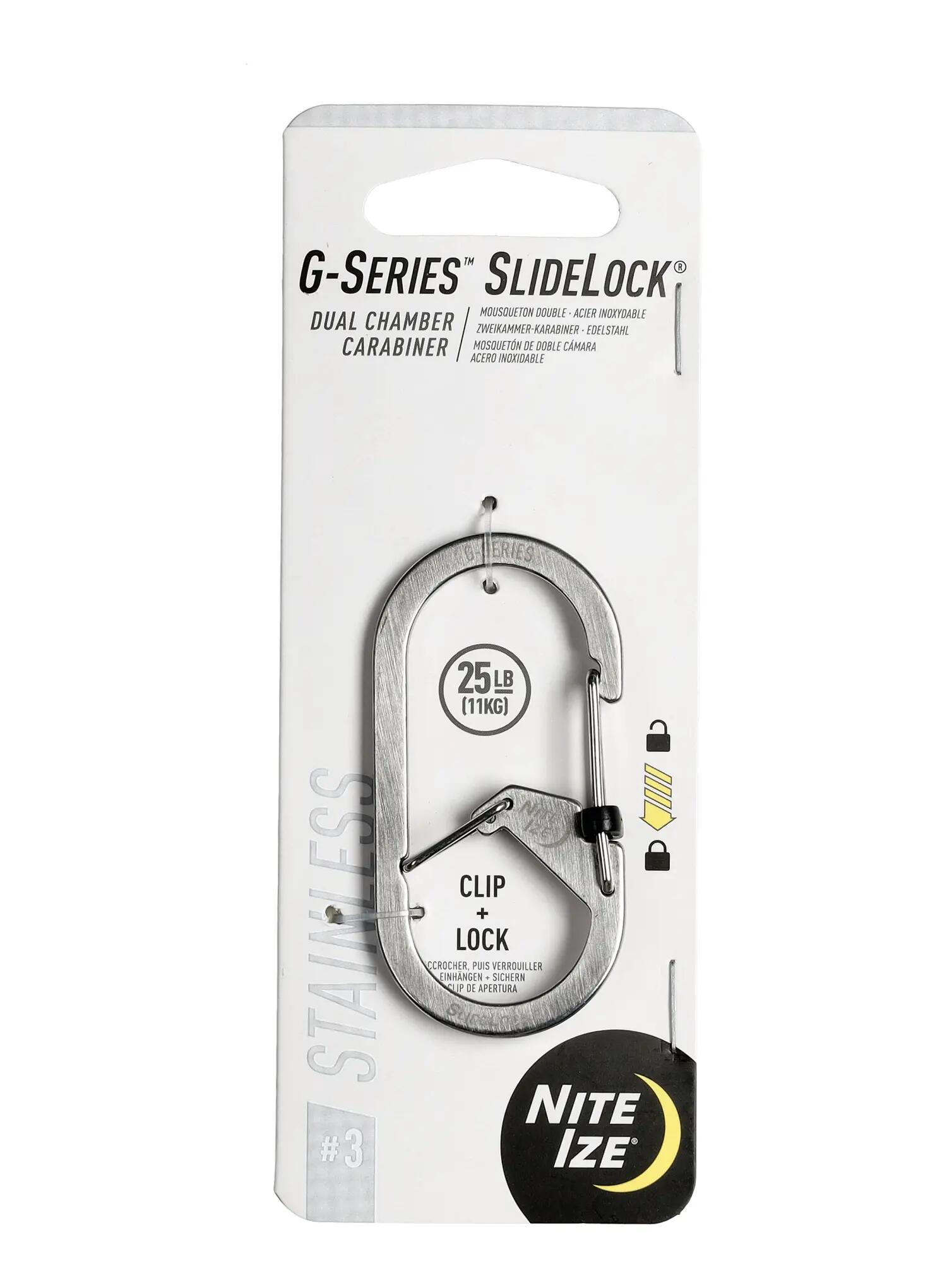 Karabiner Nite Ize G-Series SlideLock Dual Chamber 3 - roestvrij staal 2/5