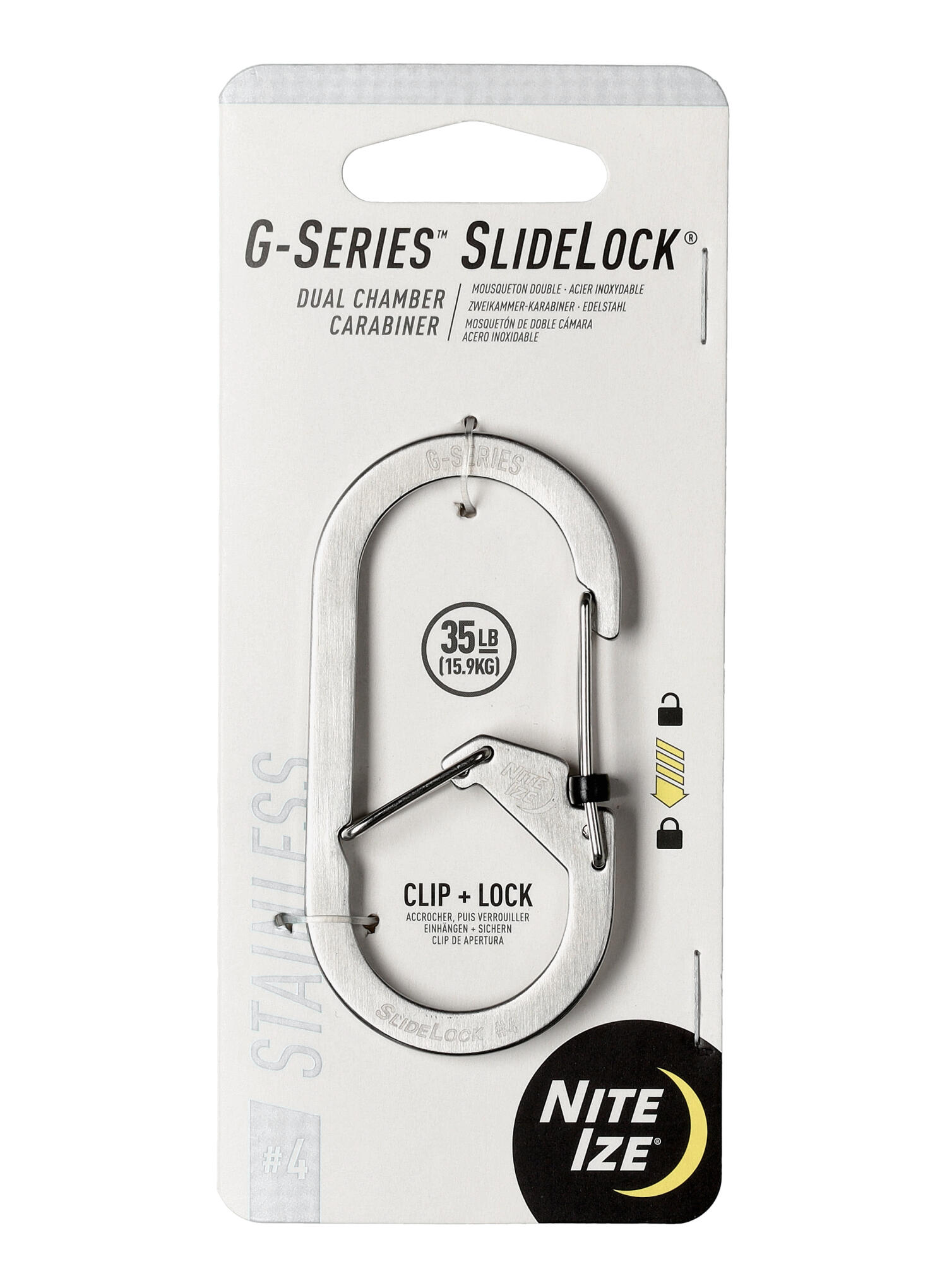 Karabiner Nite Ize G-Series SlideLock Dual Chamber 4 - Edelstahl 2/5