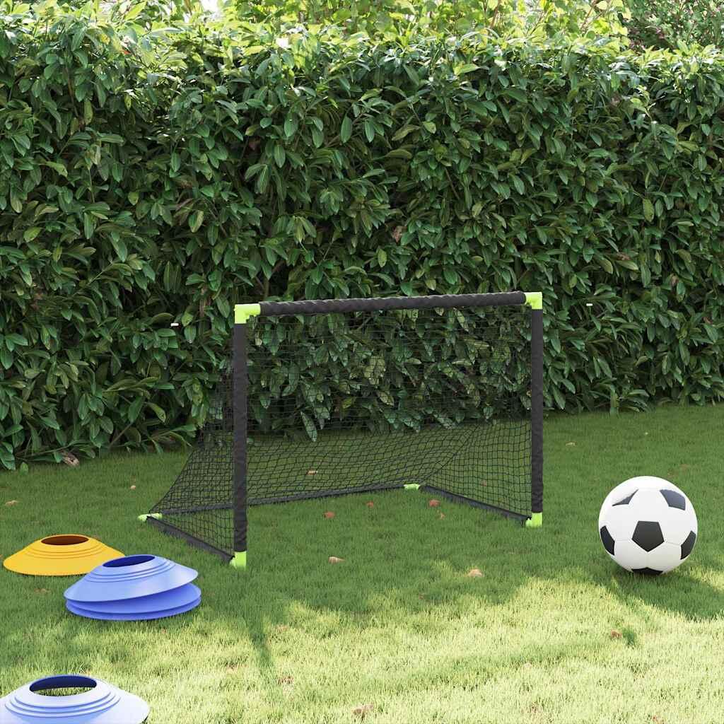 Portería de fútbol infantil plegable negra 3/5