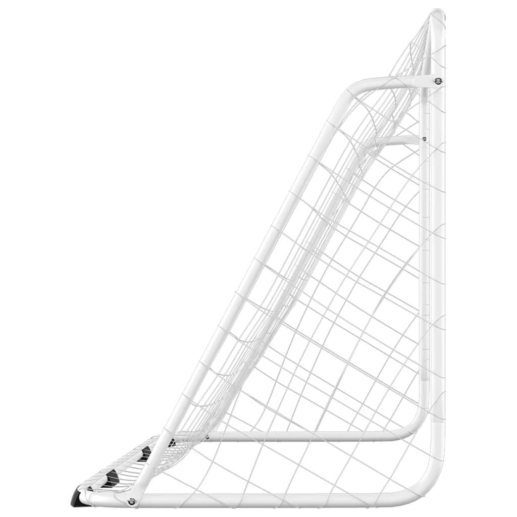 Portería de fútbol con red acero blanco 4/5